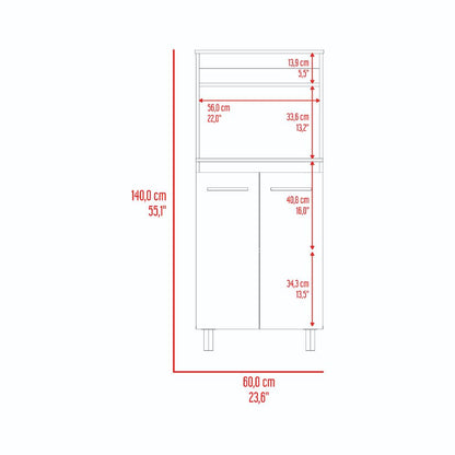 Mueble Microondas Sedona, Blanco Mqz y Fresno Europeo (vista 8)