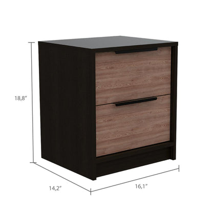 Velador Dos Cajones, FM Furniture 001N, Negro