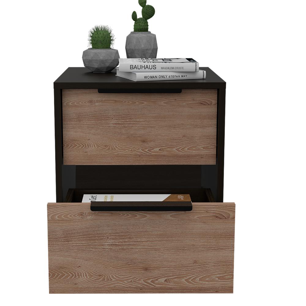 Velador Dos Cajones, FM Furniture 001N, Negro