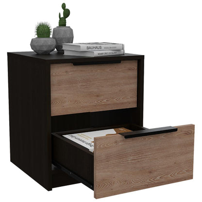 Velador Dos Cajones, FM Furniture 001N, Negro