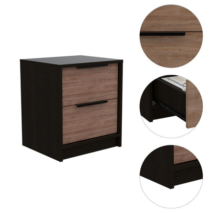 Velador Dos Cajones, FM Furniture 001N, Negro