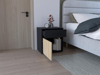 Mesa de Noche Grays, Wengue y Fresno Europeo, con una puerta y cajón (vista 2)