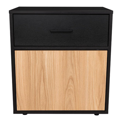 Mesa de Noche Grays, Wengue y Fresno Europeo, con una puerta y cajón