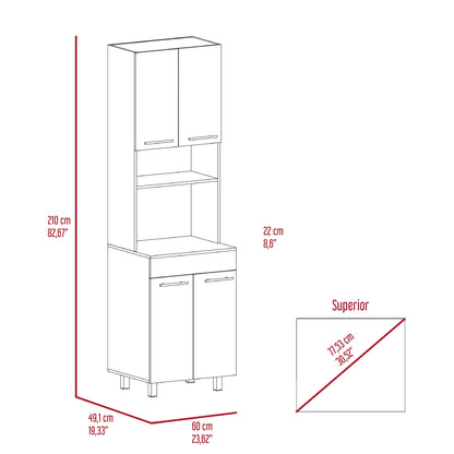 Mueble De Cocina Para Microondas Luna, Wengue Y Fresno