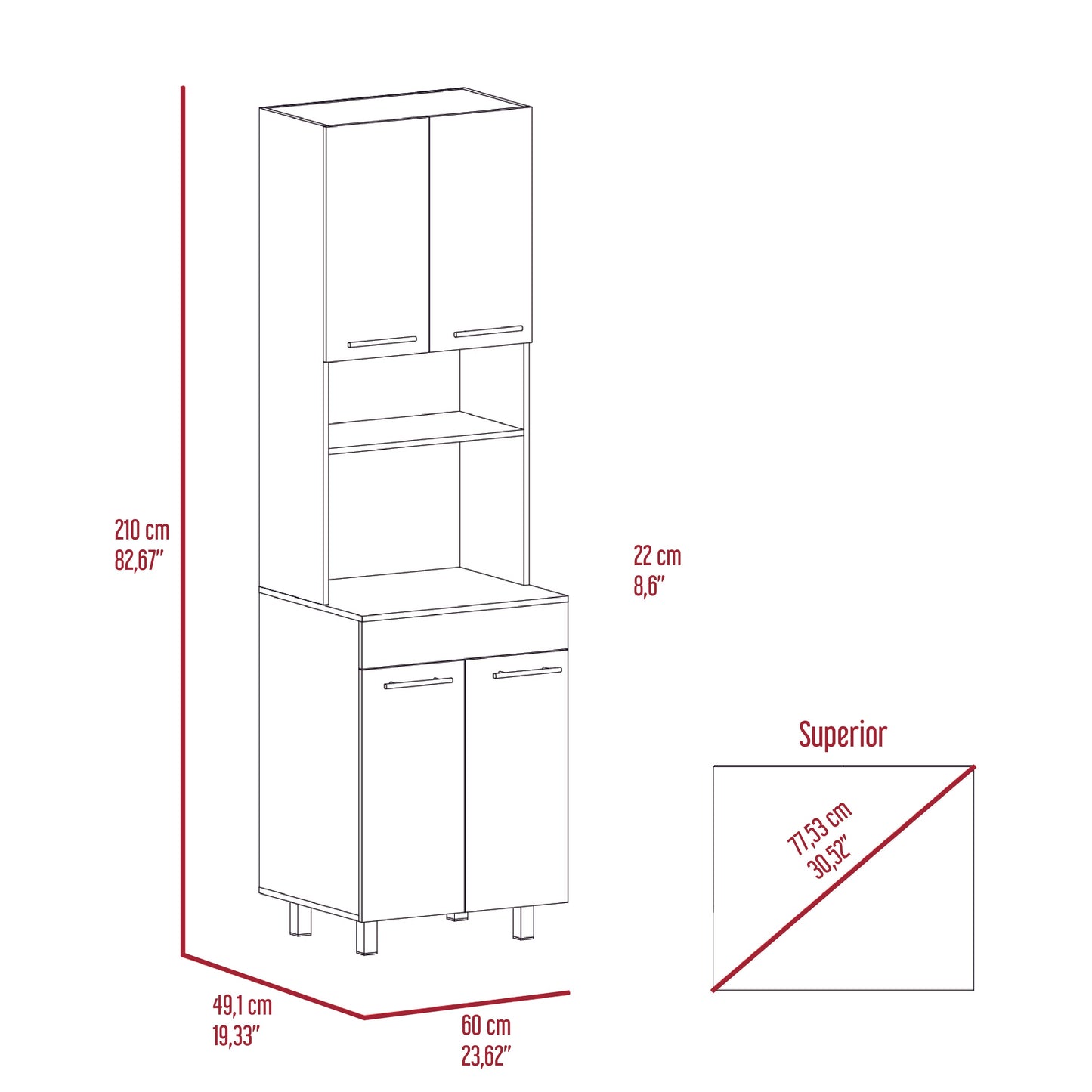 Mueble Para Microondas, Café Claro
