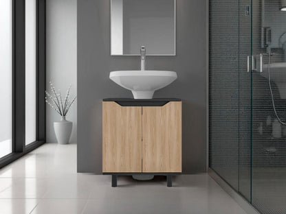 Mueble Para Lavamanos Marlo, Wengue y Fresno Europeo, No incluye Lavamanos