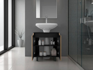 Mueble Para Lavamanos Marlo, Wengue y Fresno Europeo, No incluye Lavamanos
