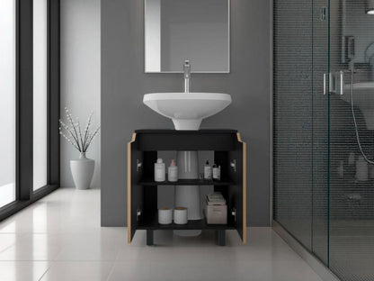 Mueble Para Lavamanos Marlo, Wengue y Fresno Europeo, No incluye Lavamanos