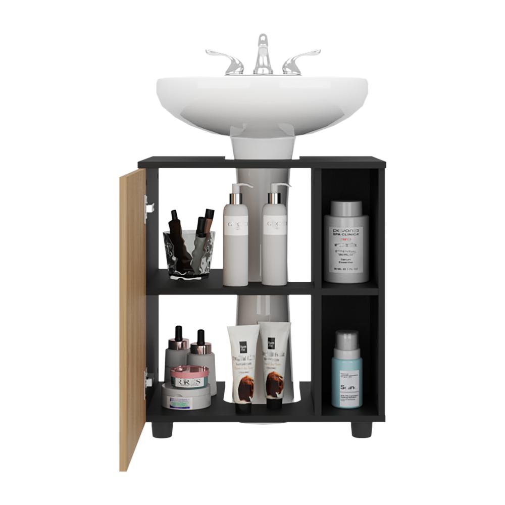 Mueble Para Lavamanos Pascuale Una Puerta, Wengue Y Fresno