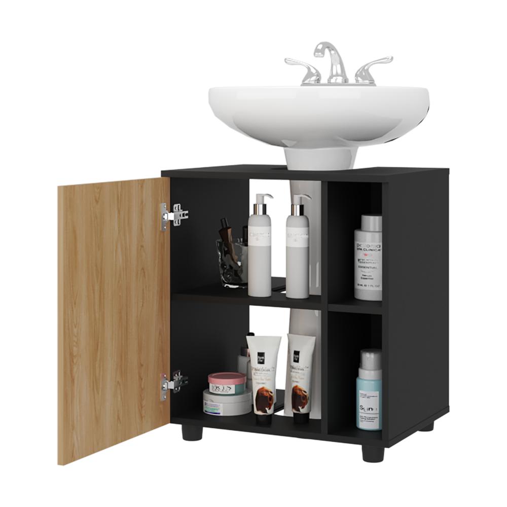 Mueble Para Lavamanos Pascuale Una Puerta, Wengue Y Fresno