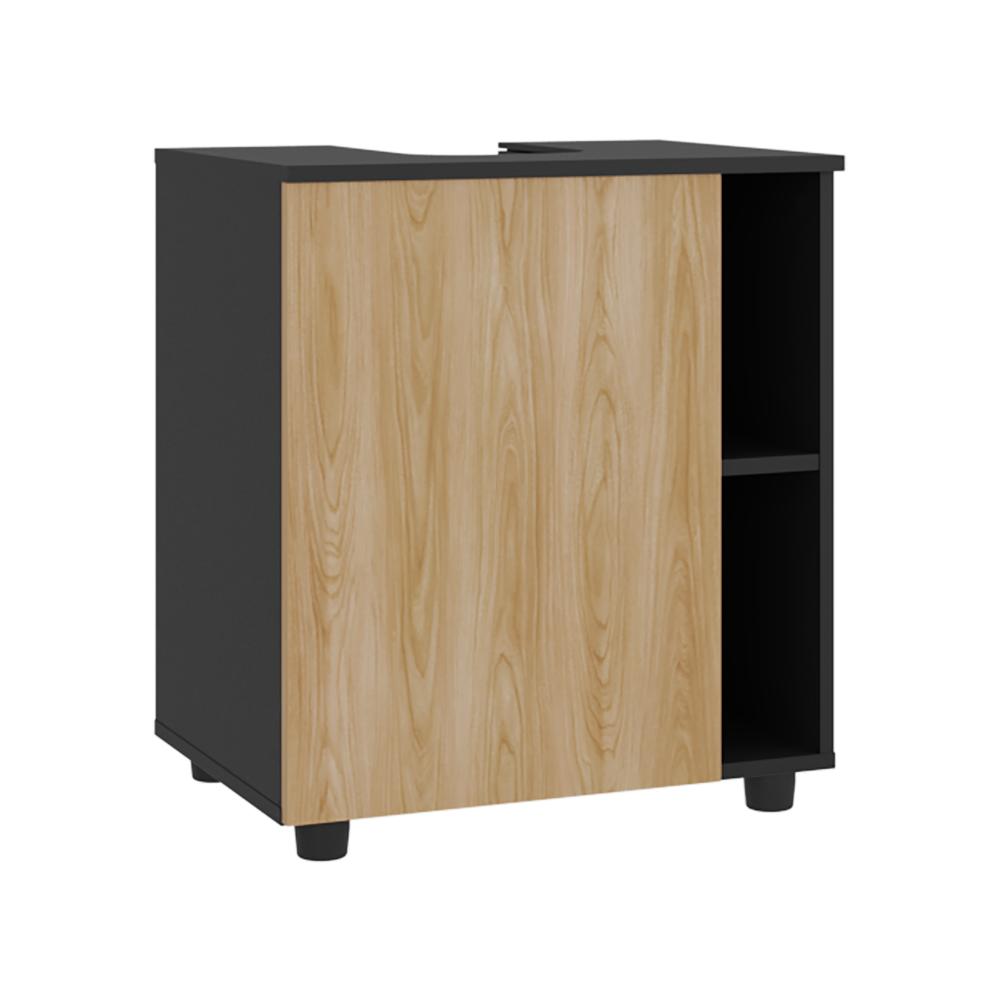 Mueble Para Lavamanos Pascuale Una Puerta, Wengue Y Fresno