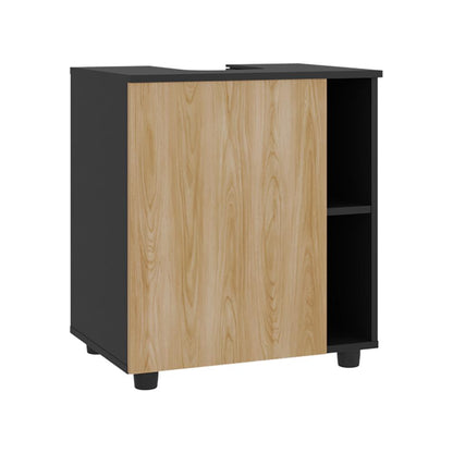 Mueble Para Lavamanos Pascuale Una Puerta, Wengue Y Fresno