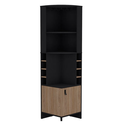 Bar Esquinero Ocho Botelleros Y Portacopas Fm 011N Negro