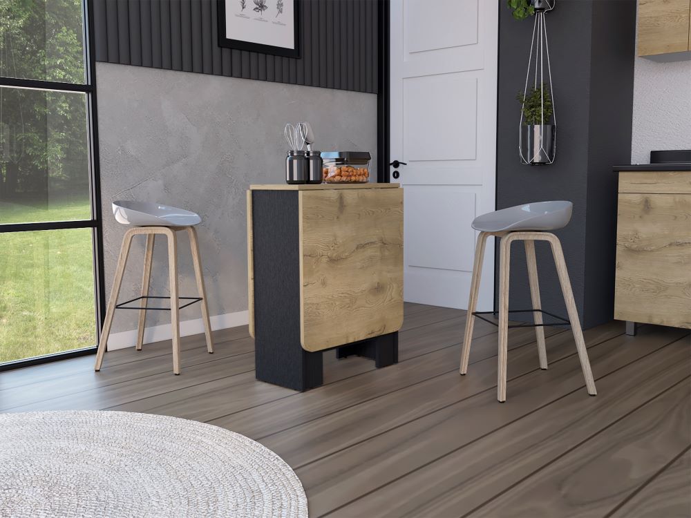 Mesa Abatible, Compact, Wengue y Macadamia, con amplio espacio para colocar objetos (vista 3)