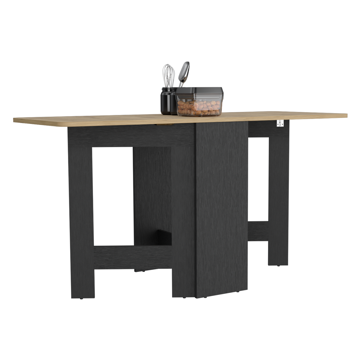 Mesa Abatible, Compact, Wengue y Macadamia, con amplio espacio para colocar objetos