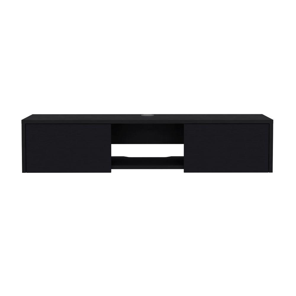 Panel Tv Gleid 49" Negro, Con Dos Puertas Abatibles