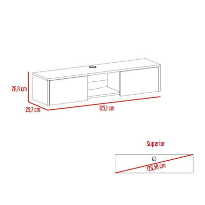 Panel Tv Gleid 49" Negro, Con Dos Puertas Abatibles