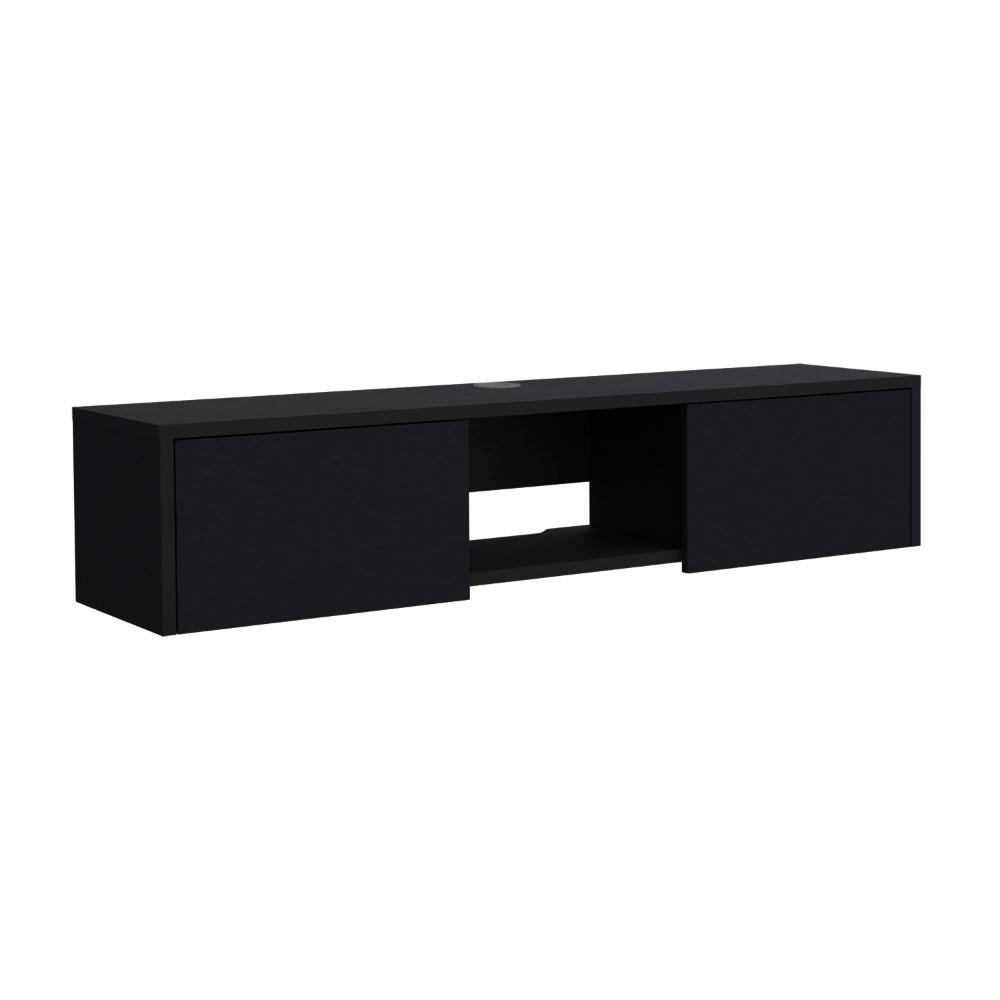 Panel Tv Gleid 49" Negro, Con Dos Puertas Abatibles