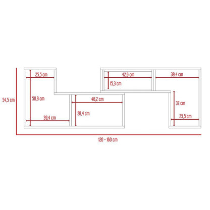 Mesa Para Tv Ascher, Blanco Duqueza, con Espacio Para Televisor de Hasta 50 Pulgadas