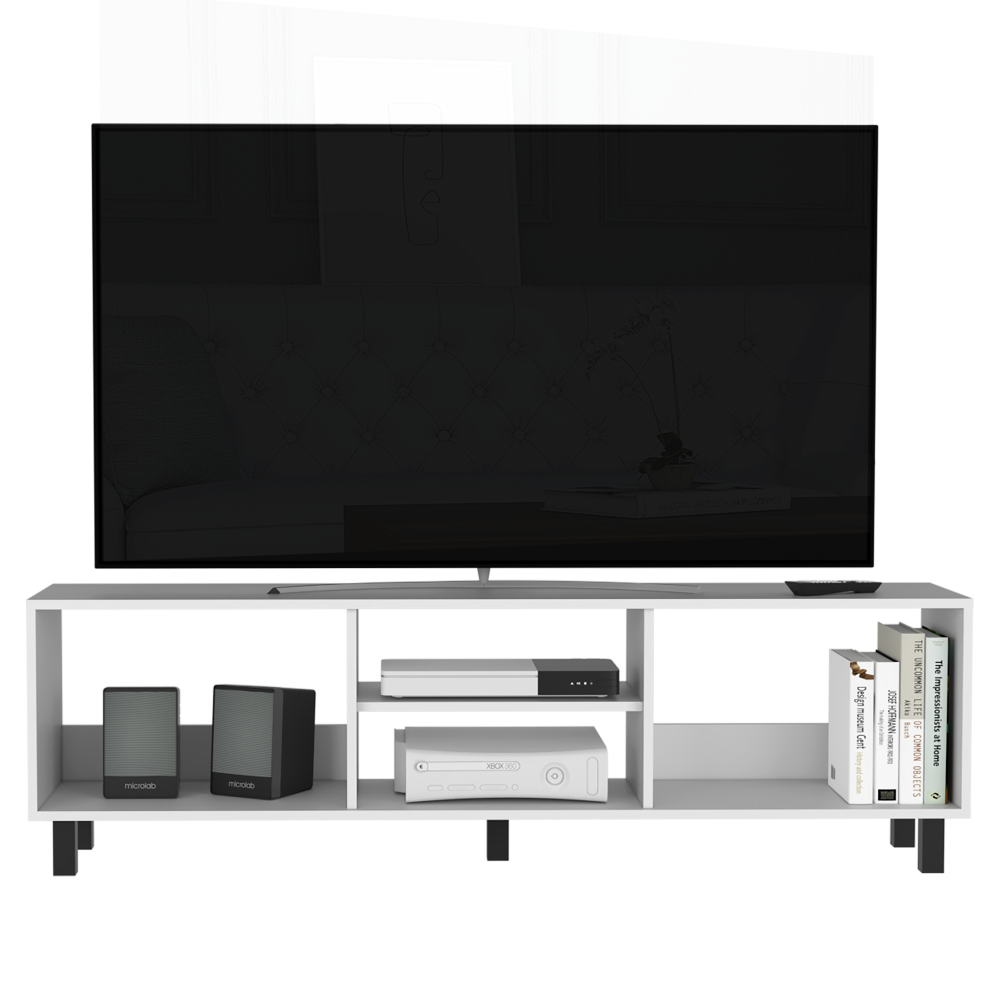 Rack Tv Tunez 70" Multiusos Blanco, Con Entrepaños