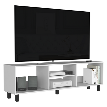 Rack Tv Tunez 70" Multiusos Blanco, Con Entrepaños