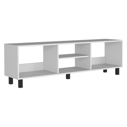 Rack Tv Tunez 70" Multiusos Blanco, Con Entrepaños