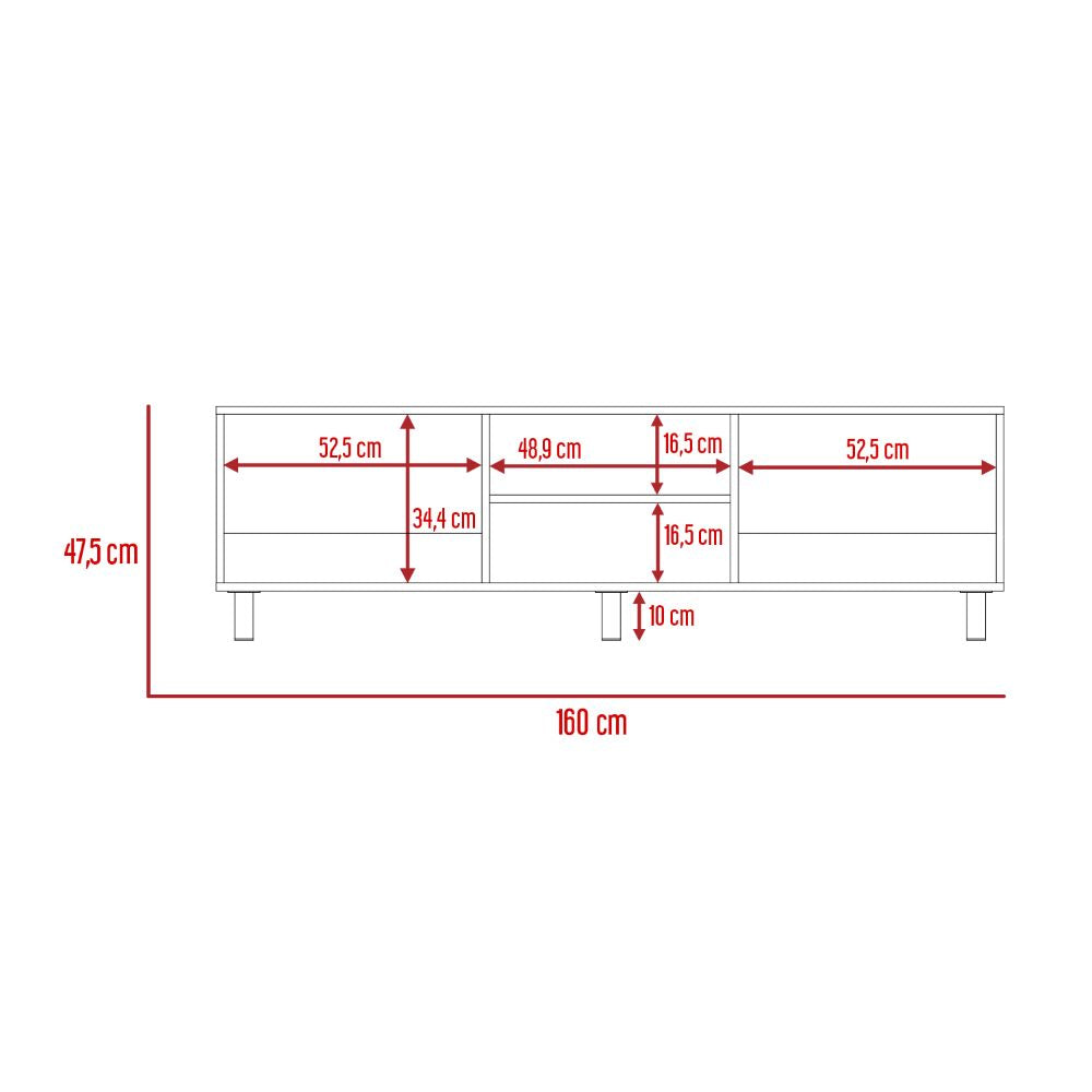 Rack Tv Tunez 70" Multiusos Blanco, Con Entrepaños