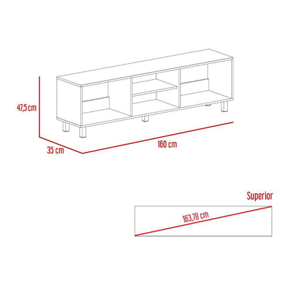 Mesa Para Tv Tunez, Blanco Duqueza, Para Televisor Hasta 70 Pulgadas
