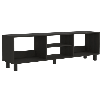 Rack Tunez Tv 70" Multiusos Negro, Con Entrepaños