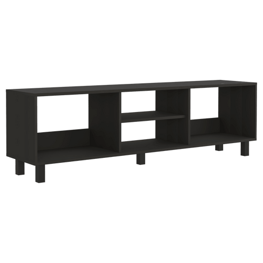 Rack Tunez Tv 70" Multiusos Negro, Con Entrepaños