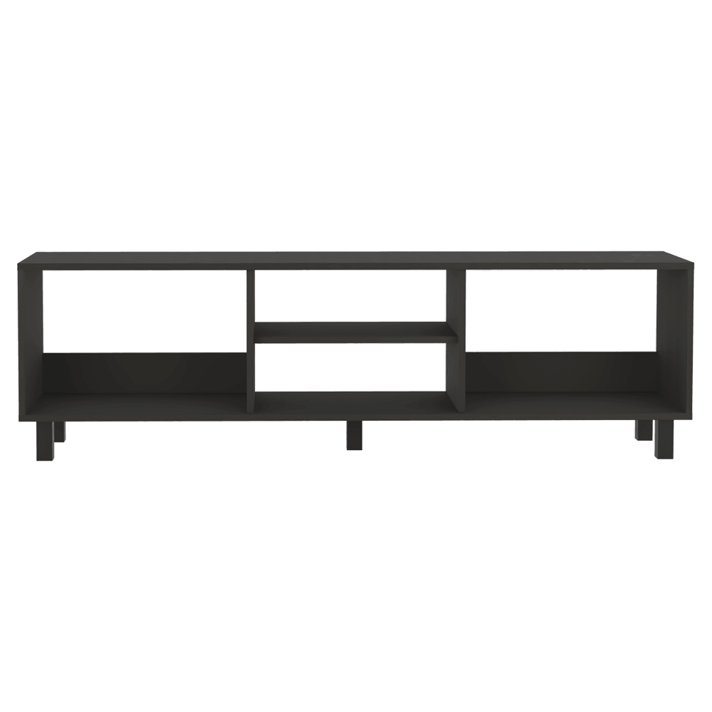 Rack Tunez Tv 70" Multiusos Negro, Con Entrepaños