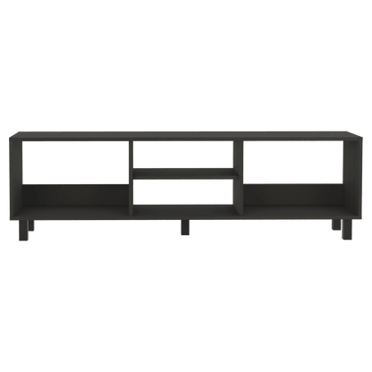 Rack Tunez Tv 70" Multiusos Negro, Con Entrepaños