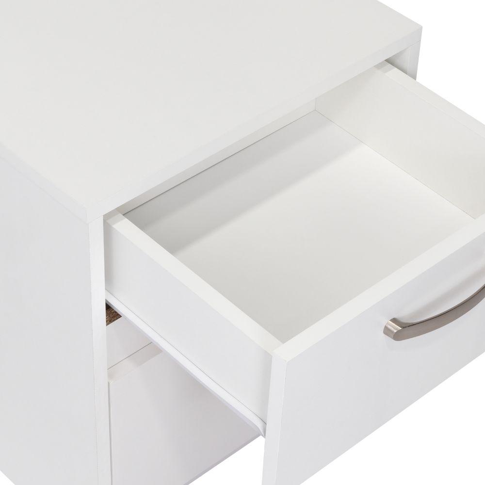 Velador Argento, Blanco, con Dos Cajones Deslizables