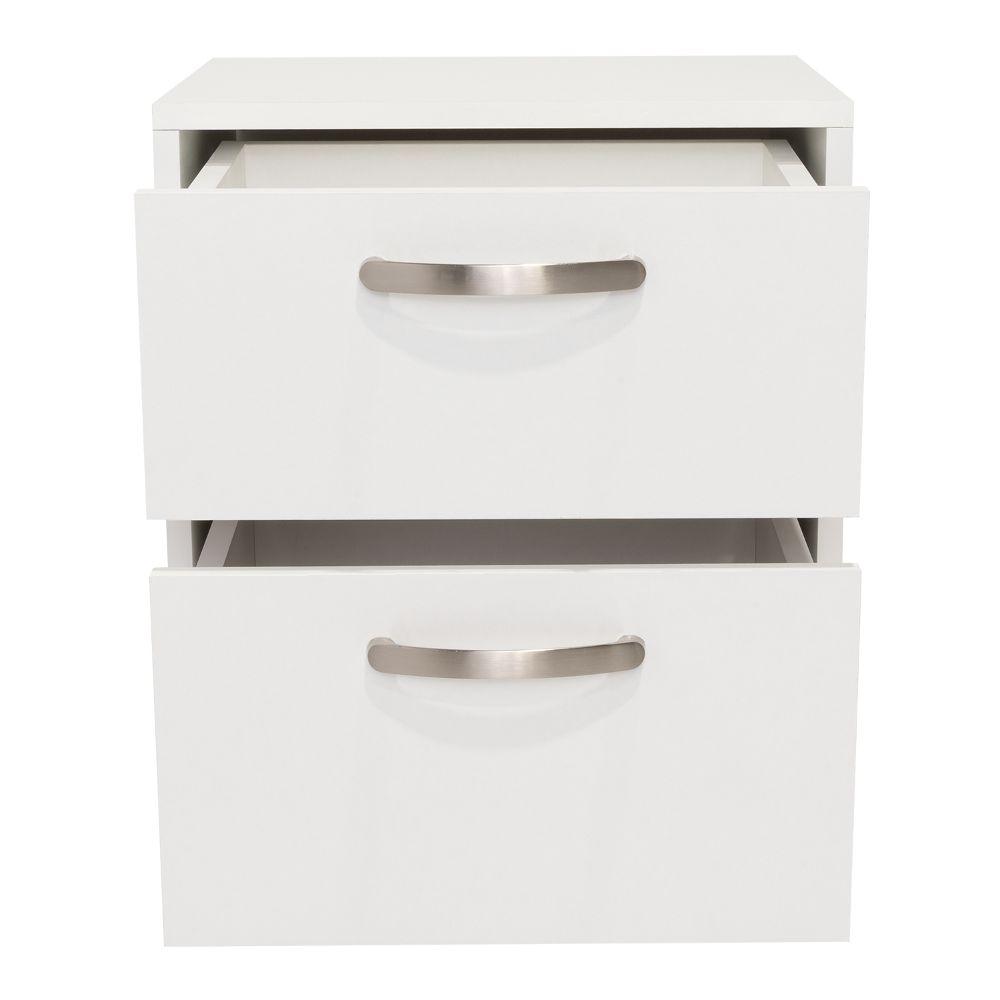 Velador Argento, Blanco, con Dos Cajones Deslizables