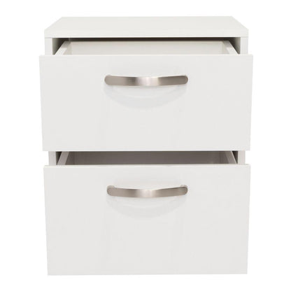 Velador Argento, Blanco, con Dos Cajones Deslizables