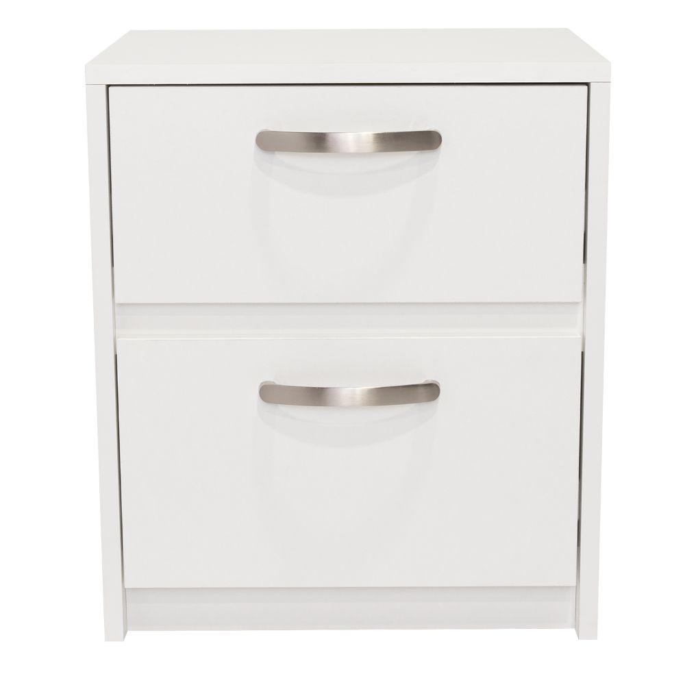 Velador Argento, Blanco, con Dos Cajones Deslizables