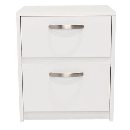 Velador Argento, Blanco, con Dos Cajones Deslizables