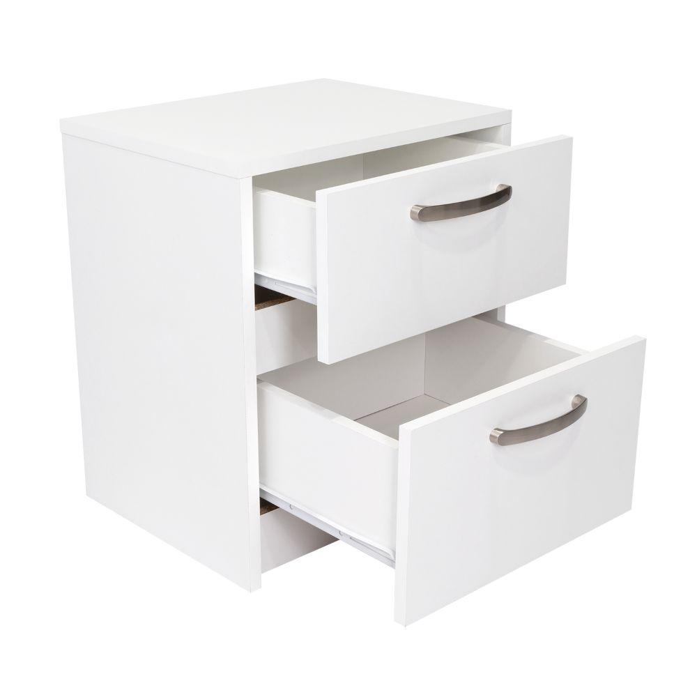 Velador Argento, Blanco, con Dos Cajones Deslizables