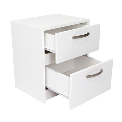 Velador Argento, Blanco, con Dos Cajones Deslizables