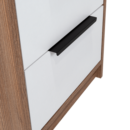 Velador Kaia, Miel y Blanco, con Dos Cajones Organizadores