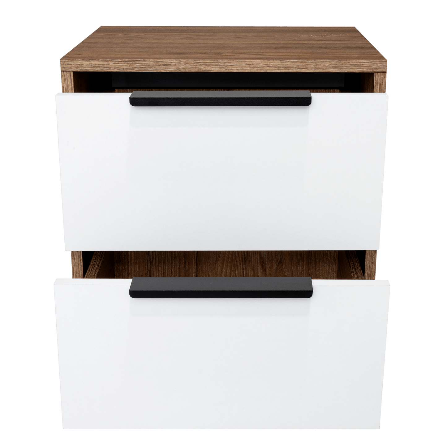 Velador Kaia, Miel y Blanco, con Dos Cajones Organizadores