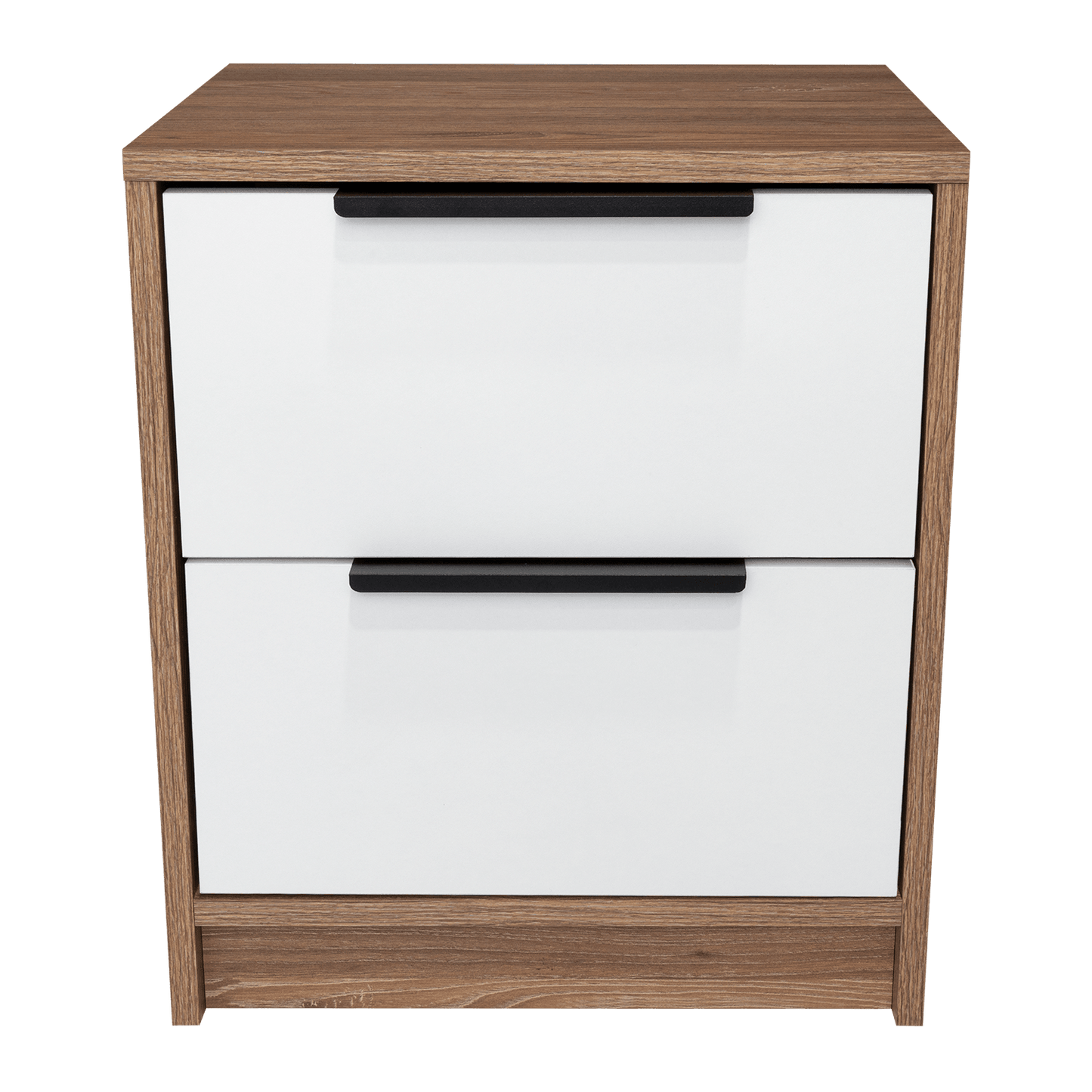 Velador Kaia, Miel y Blanco, con Dos Cajones Organizadores