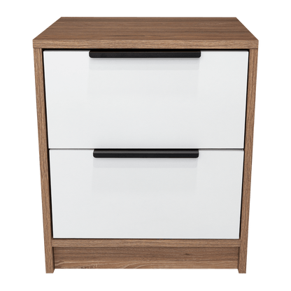 Velador Kaia, Miel y Blanco, con Dos Cajones Organizadores