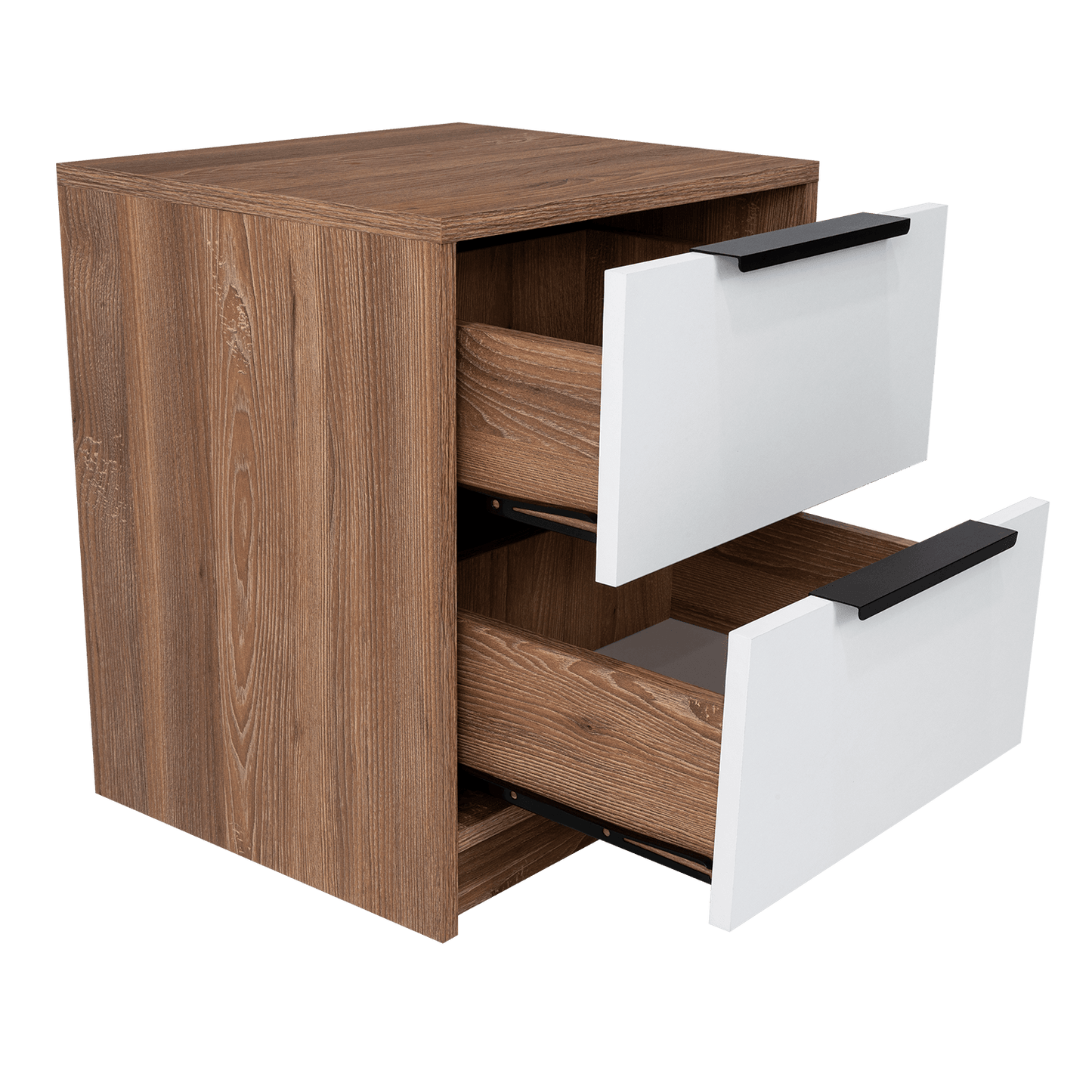 Velador Kaia, Miel y Blanco, con Dos Cajones Organizadores