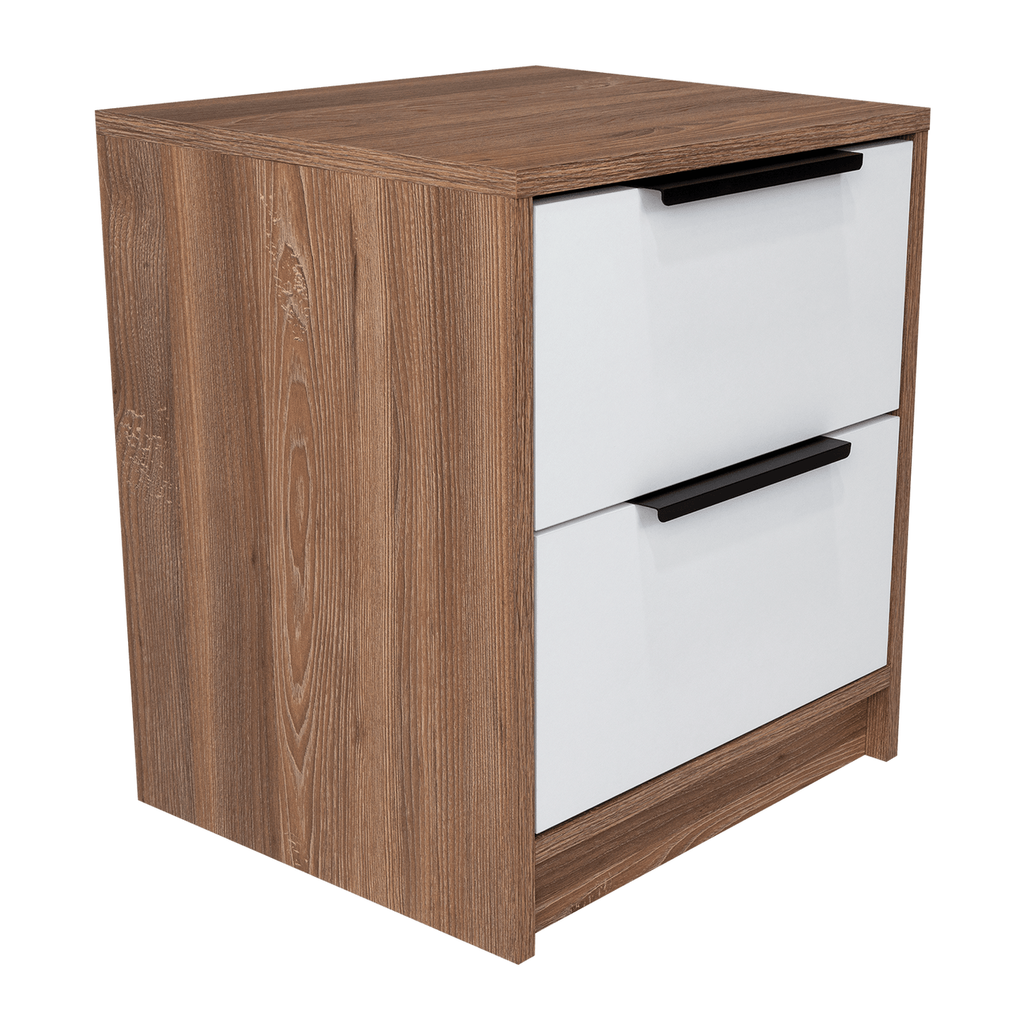 Velador Kaia, Miel y Blanco, con Dos Cajones Organizadores