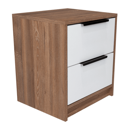 Velador Kaia, Miel y Blanco, con Dos Cajones Organizadores