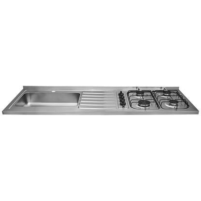 Cocina Integral Emilia, Fresno Europeo y Taupe, Incluye Mesón izquierdo