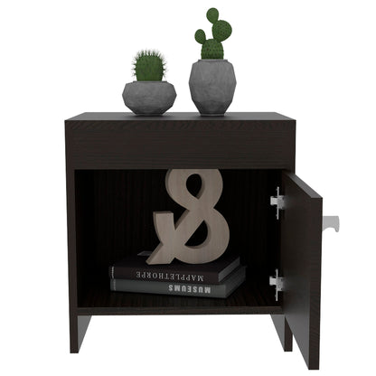 Mesa de Noche Colore Color Wengue Para Dormitorio