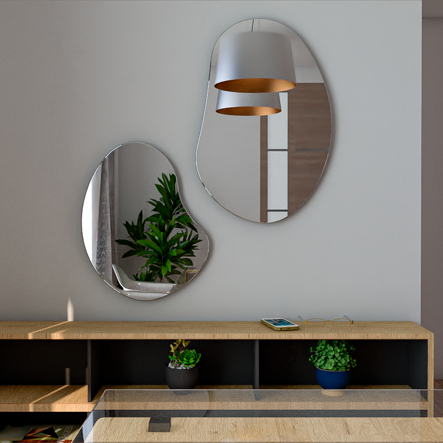 Set Dos Espejos Forma Irregular Fm 022