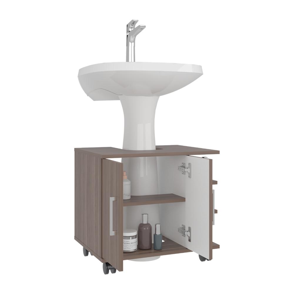 Optimizador Lavamanos Bath 300 Dos Puertas Fm, Avellana Blanco
